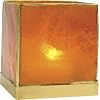 Mango Orange Capiz Cube Candle Holder (gold edged)