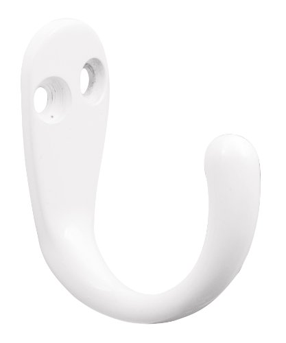 Liberty Hardware B59103Z-W-C Single Prong Robe Hook, White