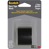 3M 1005-BLK-CD Scotch Black Duct Tape 1.5 in x 5 yd (38.1mm x 4.57m) by 3M