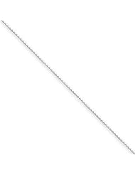 14k White Gold 24in .6mm Solid Polished Cable Necklace Chain. Metal Wt- 0.99g