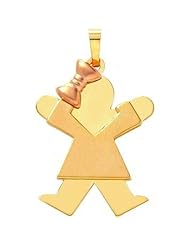 14K Two Tone Gold The Kids Girl Charm Jewelry