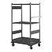 Equipto 4583D V-Grip 3-Shelf Wire Shelving Cart with Heavy Duty Casters, 18 Gauge Steel, 800 lbs Capacity, 36" W x 54" H x 18" D, Smooth Office Gray