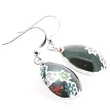 Designo Black Stars and Flowers Drop Earrings