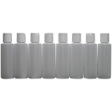 4 Oz Plastic Squeeze Bottles with Disc Top Flip Cap Set of 8 Empty by Pinnacle Mercantile
