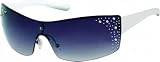 Ladies Italian Designer Sunglasses 8009 Black with White Frames
