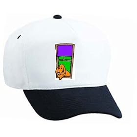 White Cap with window, blind, pet, orange, dog
