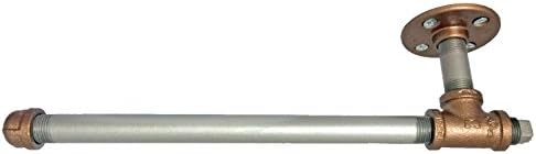Urban Industrial Decor Pipe Paper Holder Wall Mount (Silver Bronze)