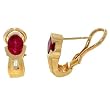 14K Yellow Gold Ruby and Diamond Earrings