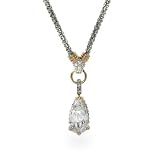 Eve's Addiction Designer Inspired Gold & Silver Sparkling Pear Drop Necklace