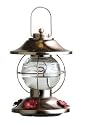 Avant Yarde Lantern Style Hummingbird Feeder, Rustic Metal and Glass, 14 3/4 Inches High