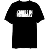100% Made In Hungary Countries Mens T-Shirt (Black, Size Large)