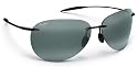 MAUI JIM SUGAR BEACH 421 421-02 GLOSS BLACK PLASTIC NEUTRAL GREY POLARIZED RIMLESS SUNGLASSES SHADES