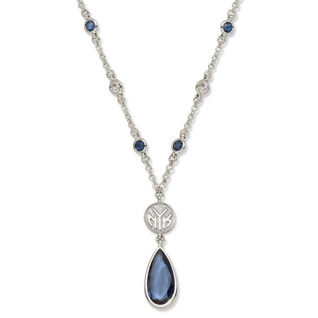 New York Knicks Necklace - Blue W/ White Crystals & Team Logo