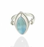 Image of Accented Oval Larimar Ring