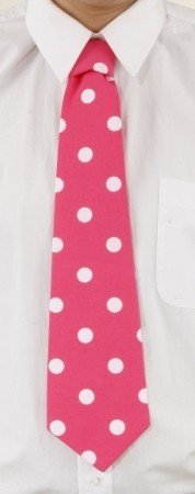 Krawatte Pink Rosa gepunktet mt weiß Polkandot Schlagerparty Schlager Clown