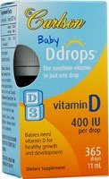 Baby Ddrops Vitamin D Drops for Babies 400 IU by Carlson Labs - 10ml