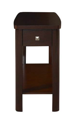 Powell Merlot Rectangle Chairside Table with Drawer