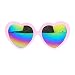 Diva Womens Mirrored Color Mirror Lens Plastic Heart Shape Sunglasses (Pink)