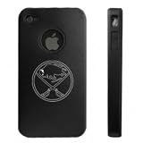 Apple iPhone 4 4S 4G Black Aluminum & Silicone Case Buffalo Sabres
