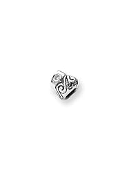 Clear CZ, Swirl Charm in Silver for 3mm Charm Bracelets