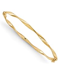 14k Yellow gold Leslies Polished Twisted Hinged Bangle