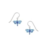 Dragonfly Drop Earrings Blue Laser Cut by Sienna Sky 740-1