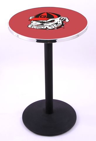 Georgia Bulldogs UGA Pub Table With Chrome Edge