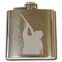 Personalised Engraved 6oz Hip Flask with Captive Top DUCK SHOOTING Design, Birthday, Anniversary, Wedding