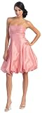 Strapless Gathered Sequin Bubble Formal Bridesmaid Prom Dress #2519