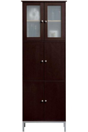 Amanda Double Tall Storage Cabinet, 6-DOOR, DARK BROWN On Sale
