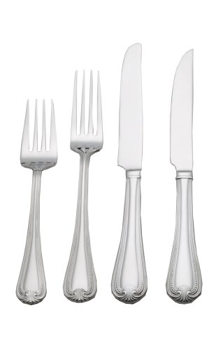 R&B EveryDay Sussex 112 piece 18/10 Stainless Steel Flatware Set, Service for 12, Includes 16 Piece Serving Set.