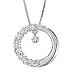 14K White Gold Shimmering Diamond Circle Pendant