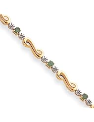14k Gold Emerald & Diamond Bracelet