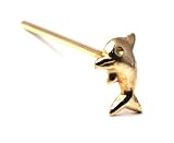 14kt Gold Nose Studs Piercing Jewelry - Dolphin - 22g