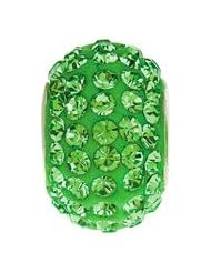 Kera Roundel Bead with Pave Peridot Crystals