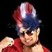 Fun Central LED Light Up Patriotic Mohawk Wig Headband for Women & Men - 4th of July Party Supplies