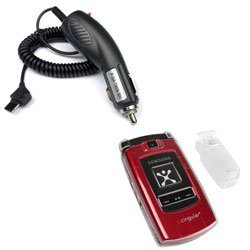Samsung SYNC SGH-A707 Accessory Bundle Kit - Rapid Car Charger + Clear Snap On Crystal Cover Case W/ Belt Clip