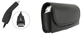 Premium Car Auto Vehicle Charger+ Leather Case Holster Pouch with Belt Clip for Verizon Casio Hitachi Gzone Commando - DavesGlobalDiscount