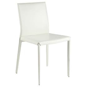 Euro Style Shen Leather Chair, White, Set of 4 by Euro Style