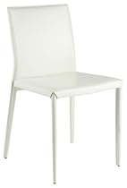 Hot Sale ITALMODERN Shen Leather Chair, White, Set of 4