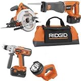 Factory-Reconditioned RIDGID R922 18-Volt Cordless 4-Tool Combo Kit