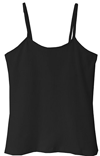 Popular Girl's Basic Cotton Camisole - Black - L