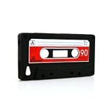 Retro Audio KASSETTE Tape für Apple iPhone 4 / 4S Silikonhülle in SCHWARZ von kwmobile