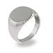 Ladies Oval Cut Stainless Steel Signet Ring