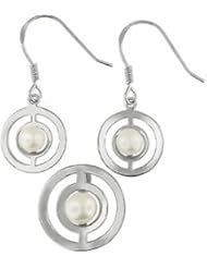Sterling Silver and Freshwater Pearl Earring and Pendant Set