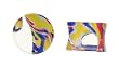 UV Colored Blue/Yellow/Red Marble Swirl Saddle - 5/8'' - Sold as a Pair