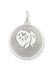 Sterling Silver Pomeranian Disc Charm QC2697"