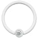 16 Gauge Clear Gem White BCR Captive Ring