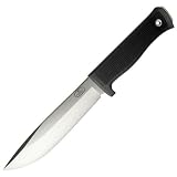 Fallkniven Knives A1, Kraton Handle, Black Blade, Plain, Leather Sheath