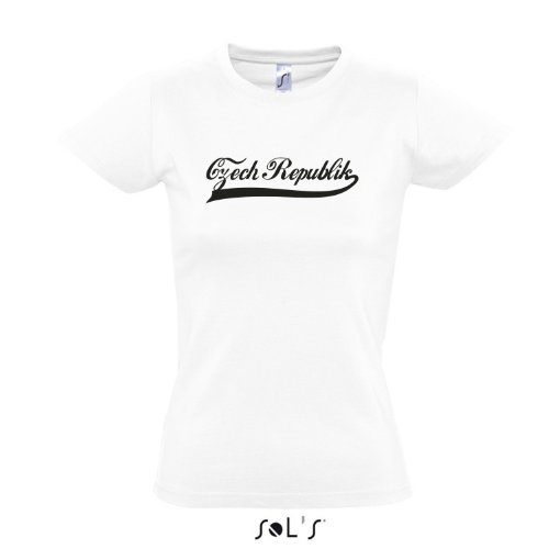 Damen T-Shirt – Tschechien Oldschool Czech Republic LÄNDERSHIRT EM / WM FAN Trikot S-XXL , White – schwarz , L
